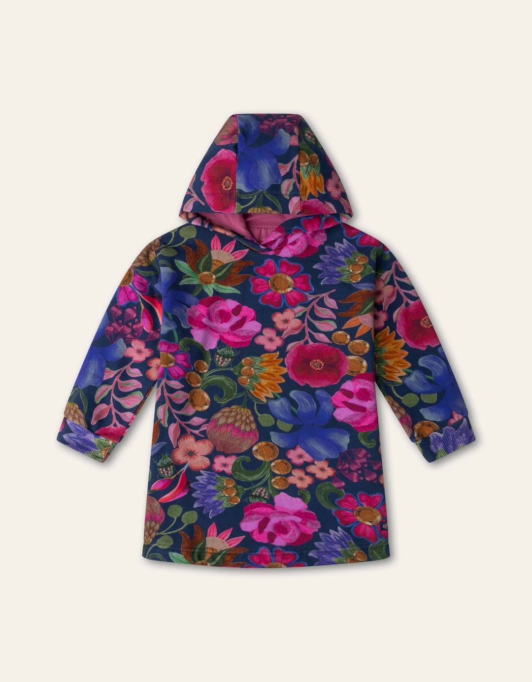 YF26GDR261 BLUE GIRLS DAIZY BOTANIQUE SWEATSHIRT DRESS