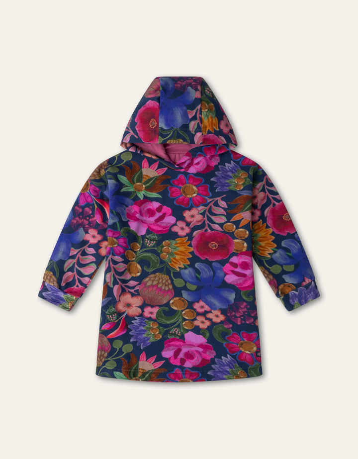 YF26GDR261 BLUE GIRLS DAIZY BOTANIQUE SWEATSHIRT DRESS