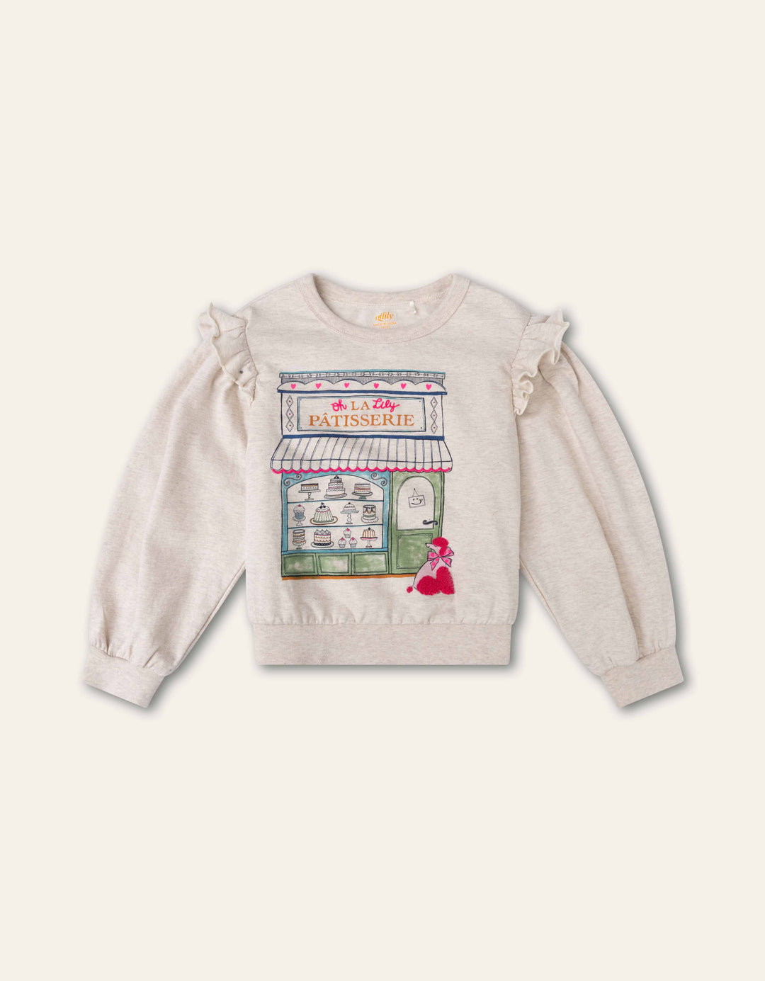 YF26GHJ210 BIRCH GIRLS HONETTE SWEATSHIRT OH LA LILY PATISSERIE