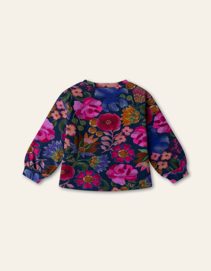 YF26GHJ215 BLUE GIRLS HOURA BONTANIQUE CREWNECK SWEATSHIRT