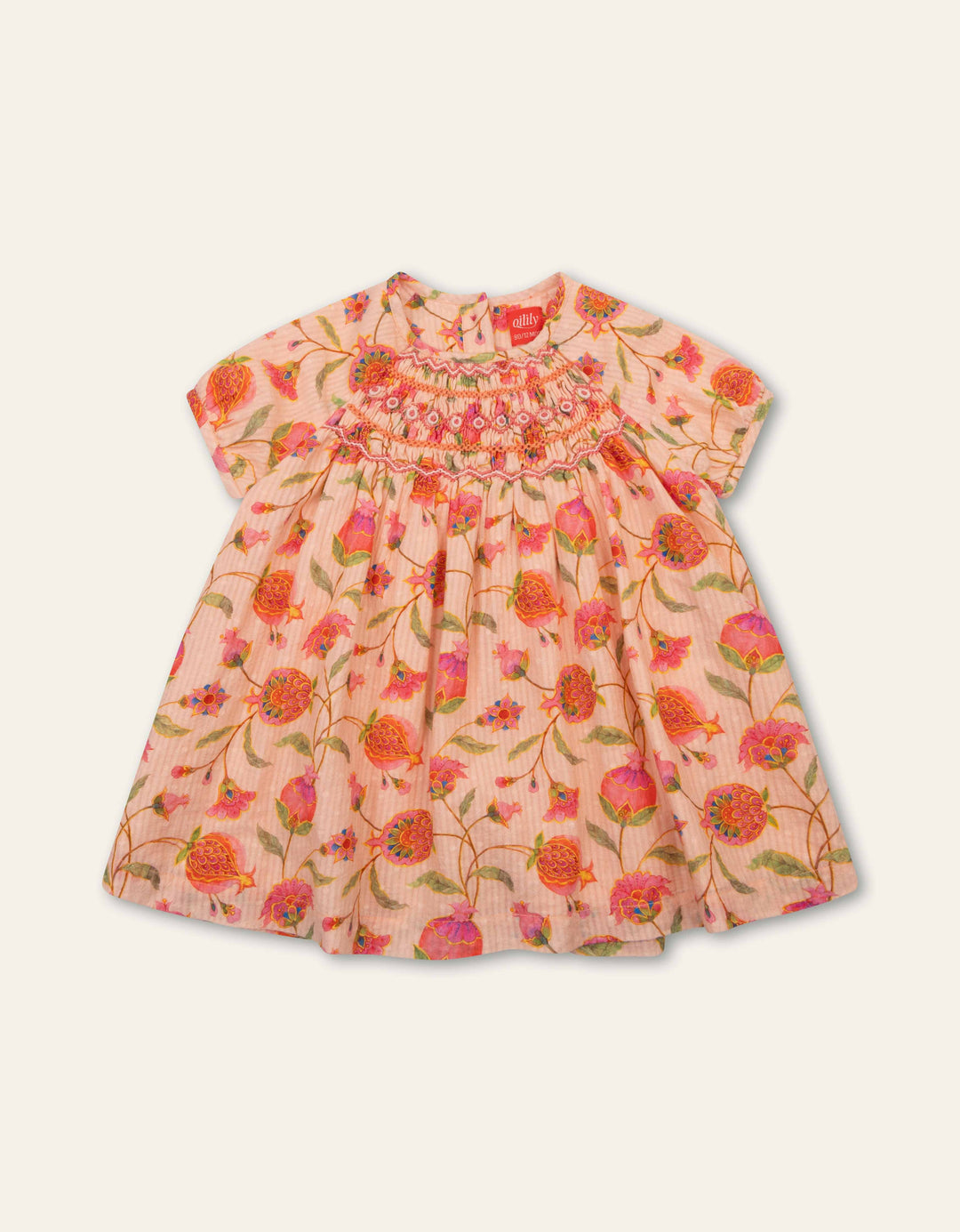 320  DORISSA GIRLS FLORAL DRESS - PEACH