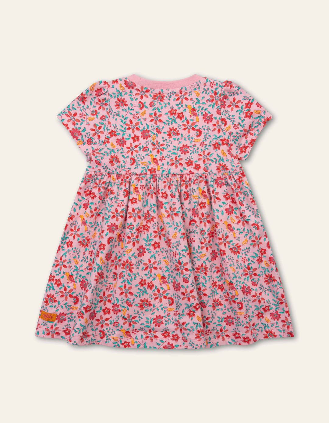 326 DOODLE GIRLS SS FLORAL DRESS - CANDY PINK