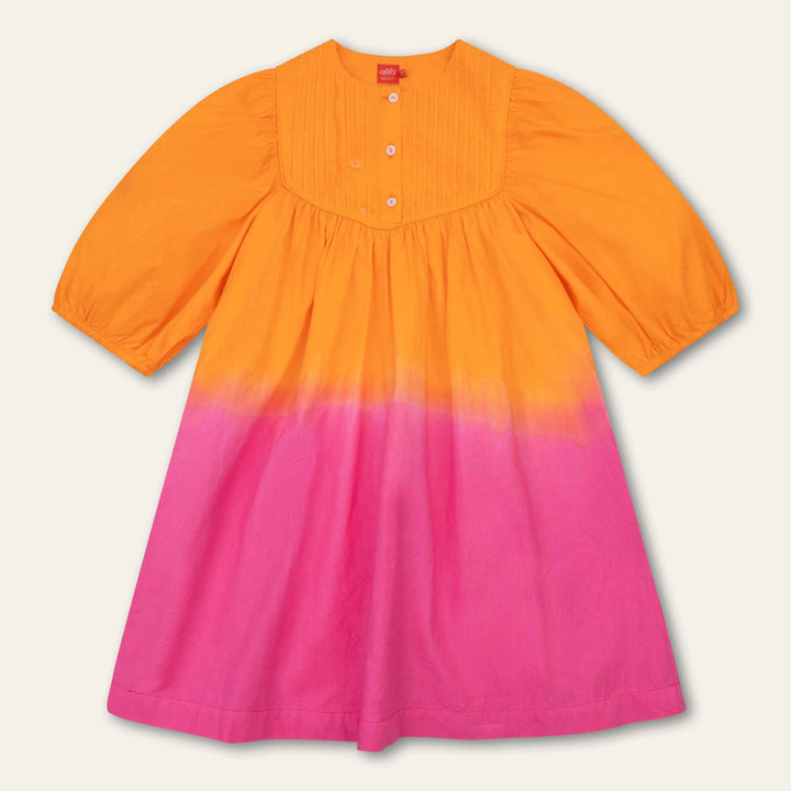 107  DEEVIKA GIRLS GRADIENT DRESS - ORANGE