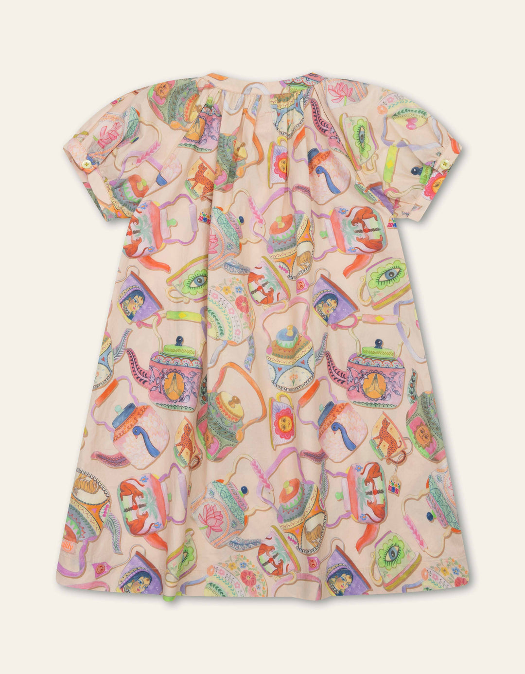 011 DIWA GIRLS TEA PRINT DRESS - SAND