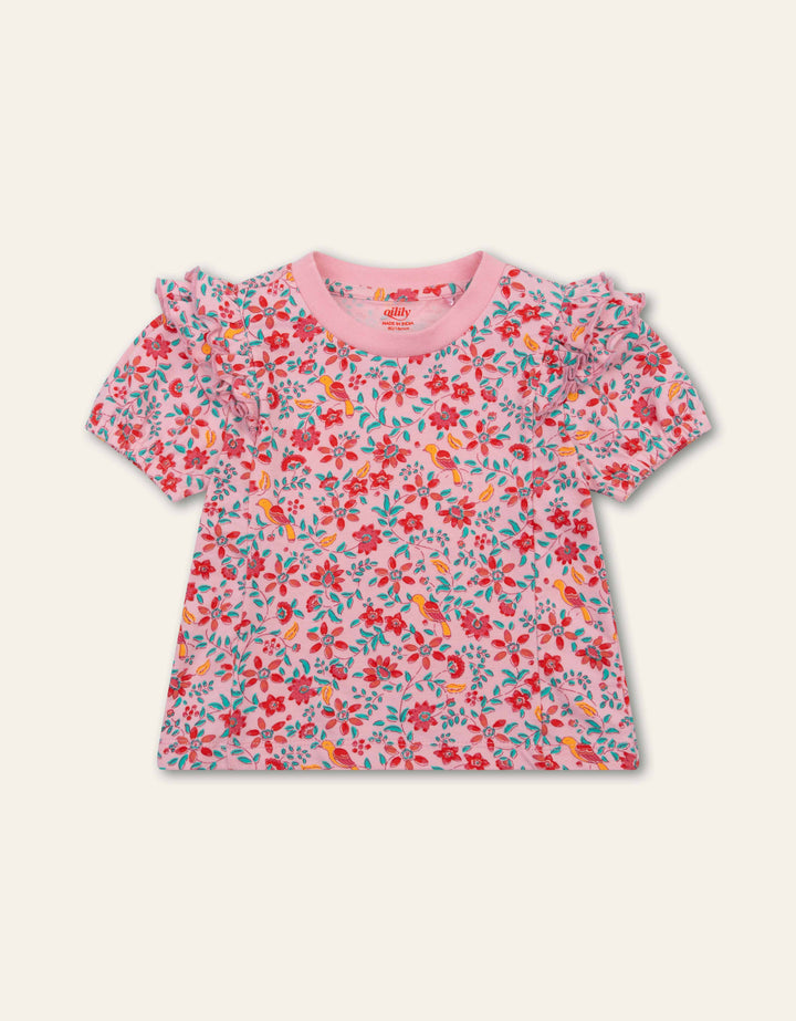 326 TODDLER GIRL TAMERIND AOP SS JERSEY TEE - CANDY PINK