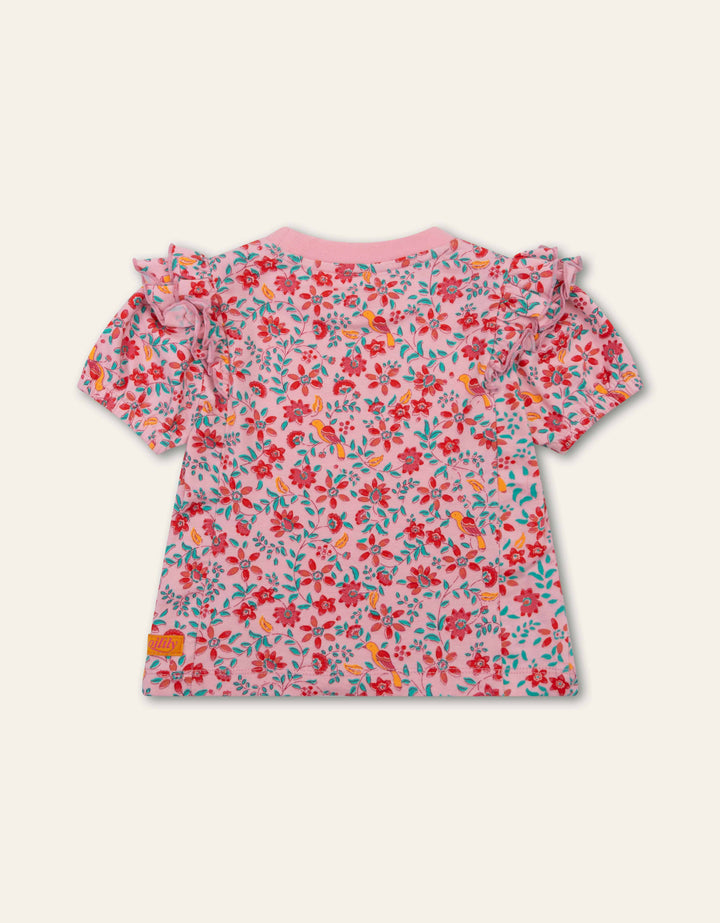 326 TODDLER GIRL TAMERIND AOP SS JERSEY TEE - CANDY PINK