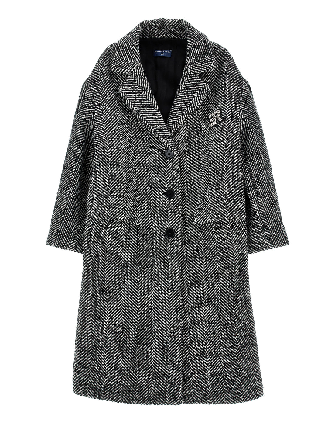 Z1H106 CAPPOTTO CAPPOTTO CHEVRON - PANNA+NERO