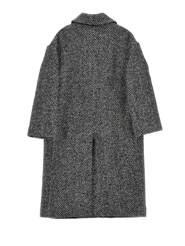Z1H106 CAPPOTTO CAPPOTTO CHEVRON - PANNA+NERO
