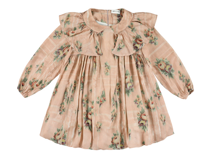 ZABEL DRESS WITH RUFFLES ROSE