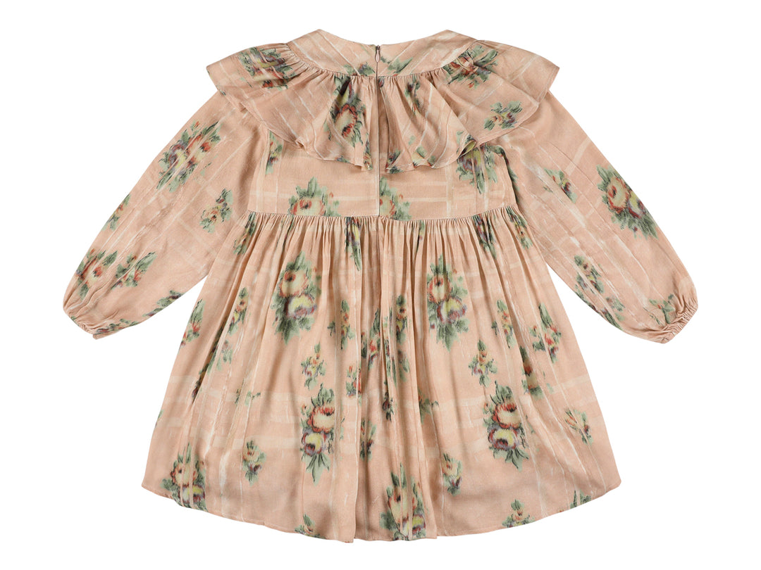 ZABEL DRESS WITH RUFFLES ROSE