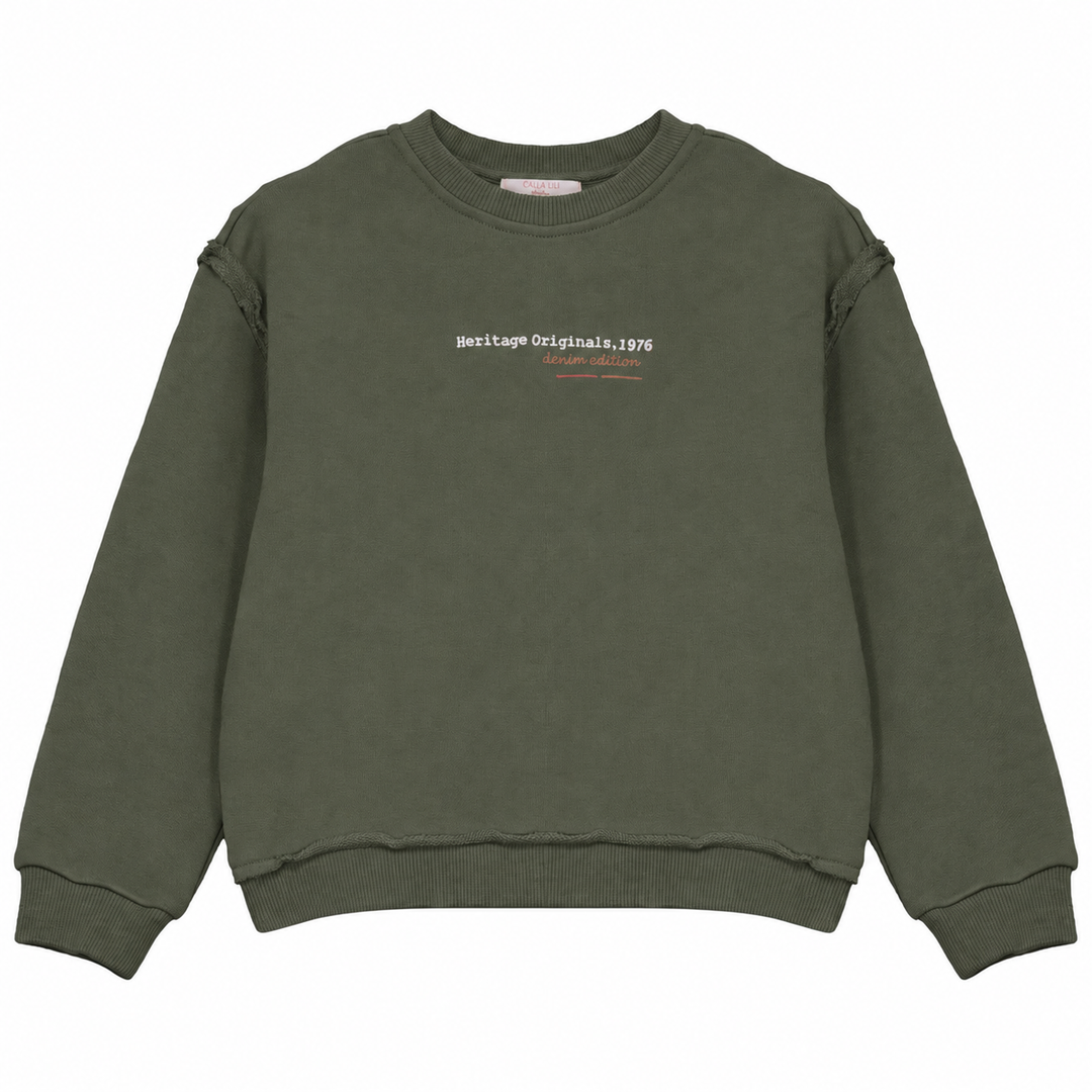 A2702GN GIRL HERITAGE SWEATSHIRT-Green