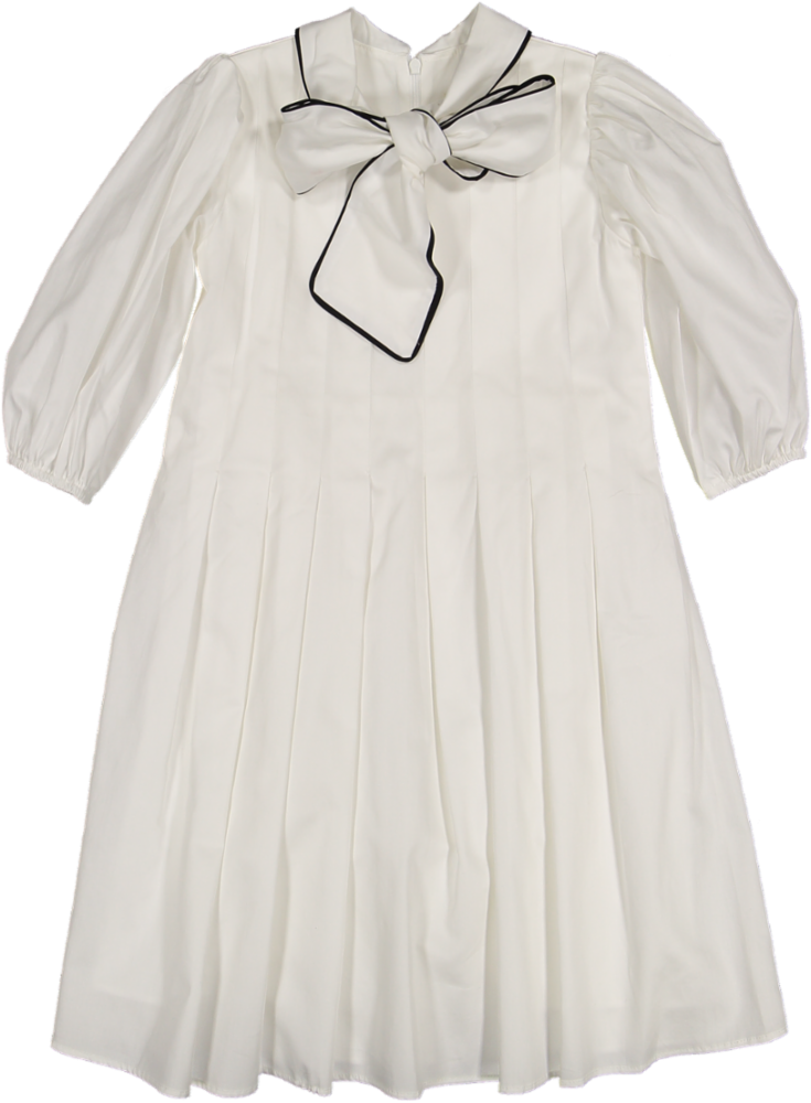 37106 DRESS 3/4 SLV - CT ST IVORY/BLK