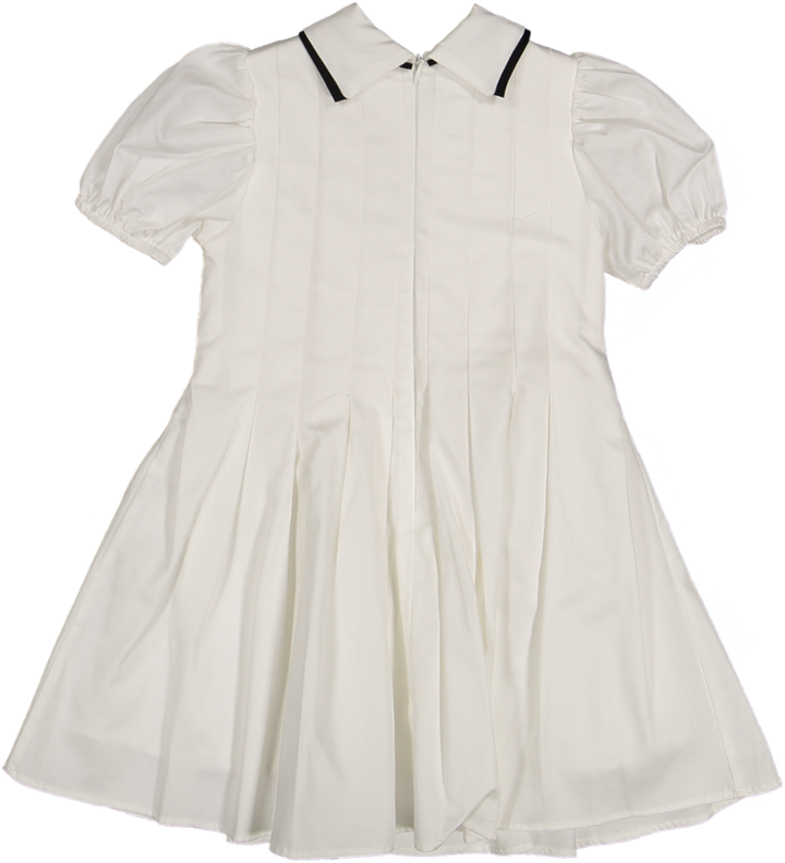 37106 DRESS S/SLV - CT ST IVORY/BLK