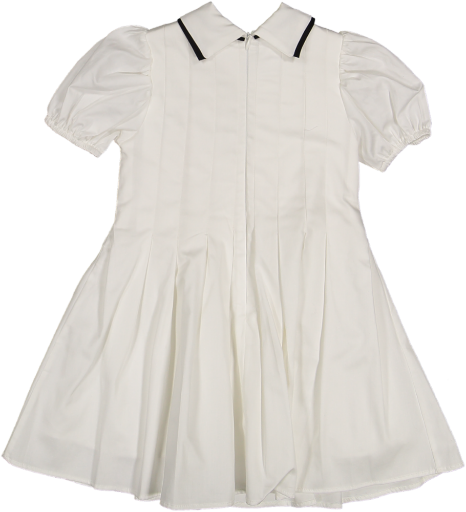 37106 DRESS S/SLV -CT ST IVORY/BLK