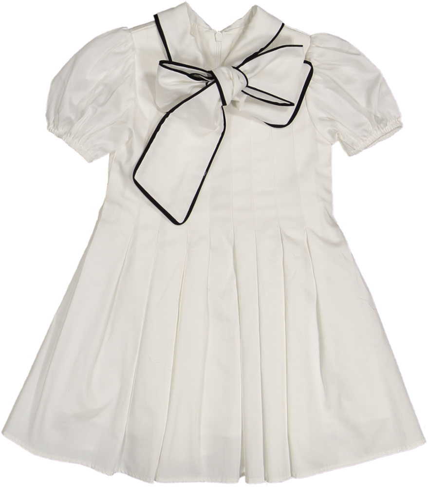 37106 DRESS S/SLV -CT ST IVORY/BLK