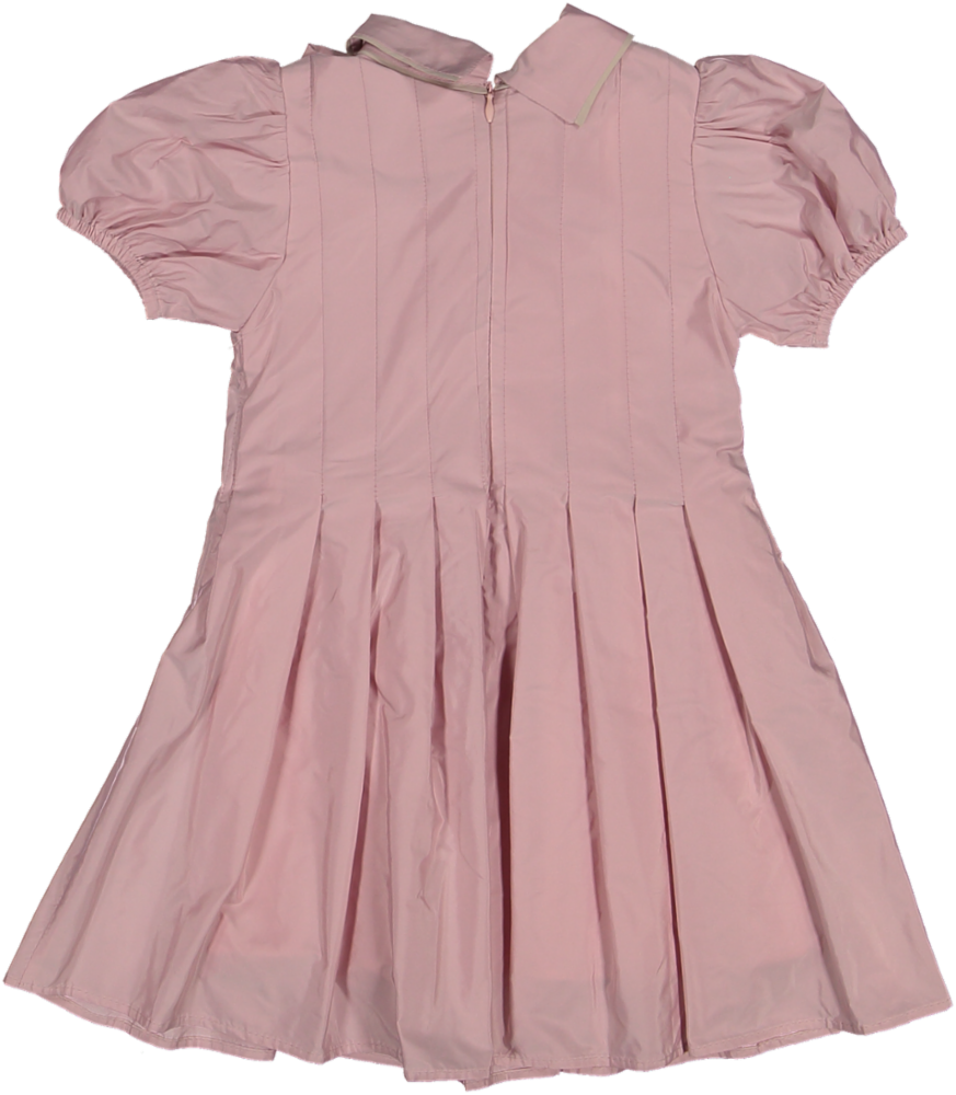 37106 DRESS S/SLV -MIC TFT PINK-BEIGE