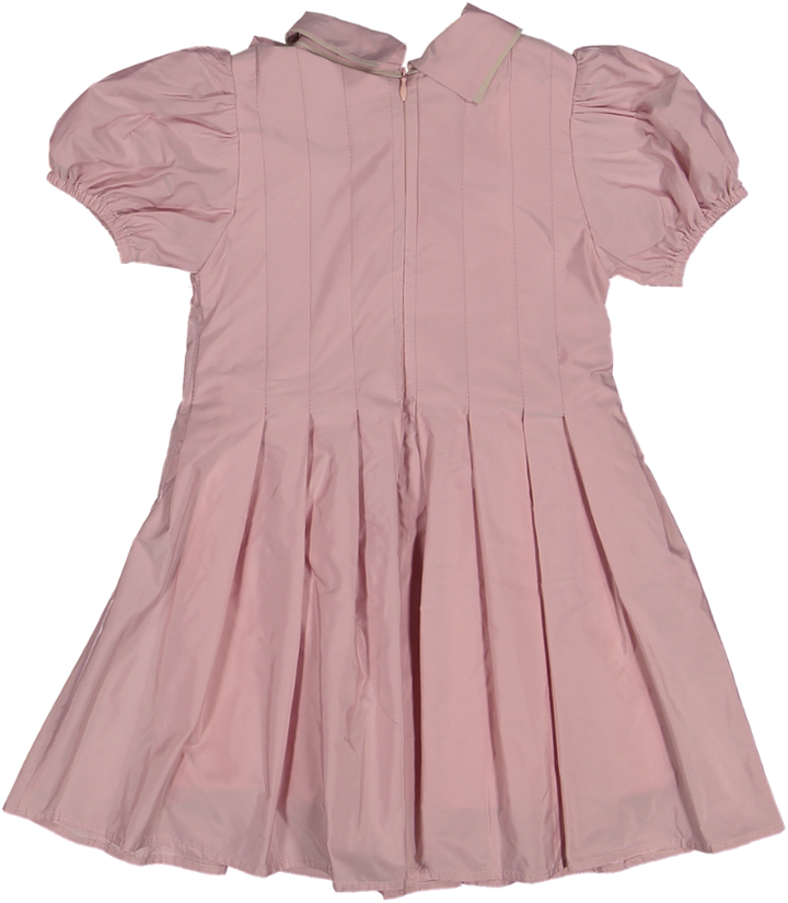37106 DRESS S/SLV -MIC TFT PINK-BEIGE