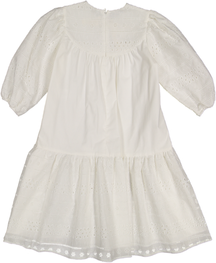 37120 DRESS 3/4 SLV - LACE 4 POPLIN 3