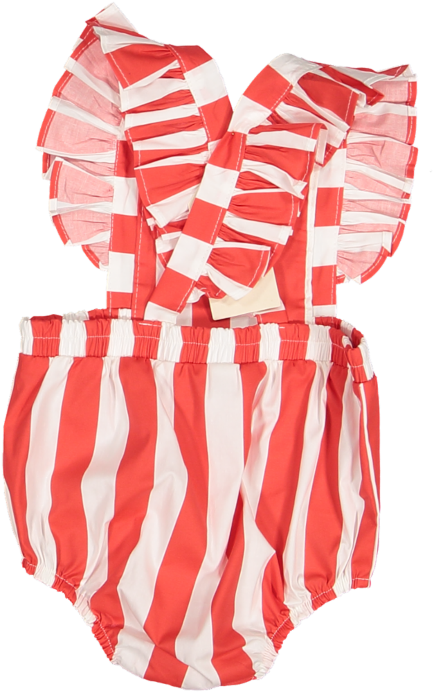 BB03 BABY BUBBLE RUFFLE - RED STRIPE