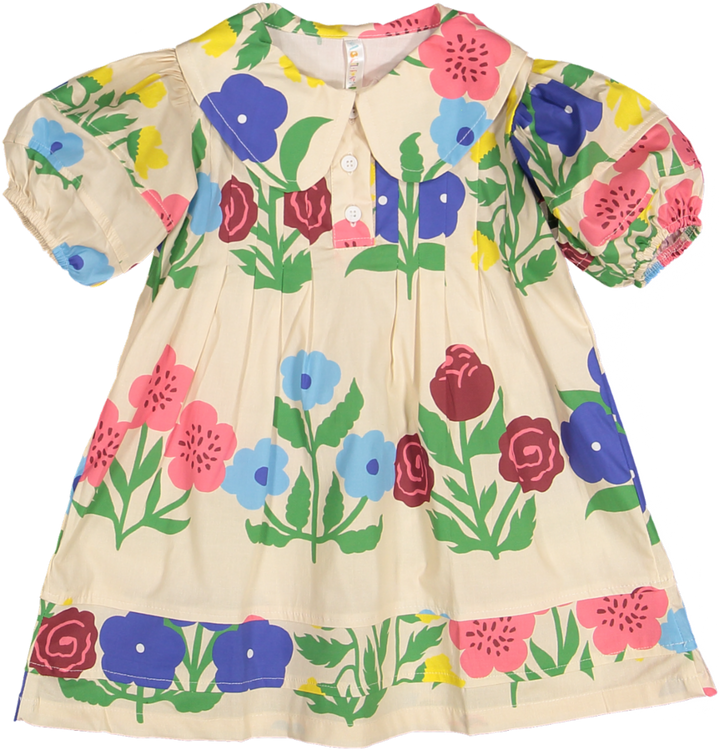 DR22 COTTON PUFF SLEEVE DRESS - FLOWERS