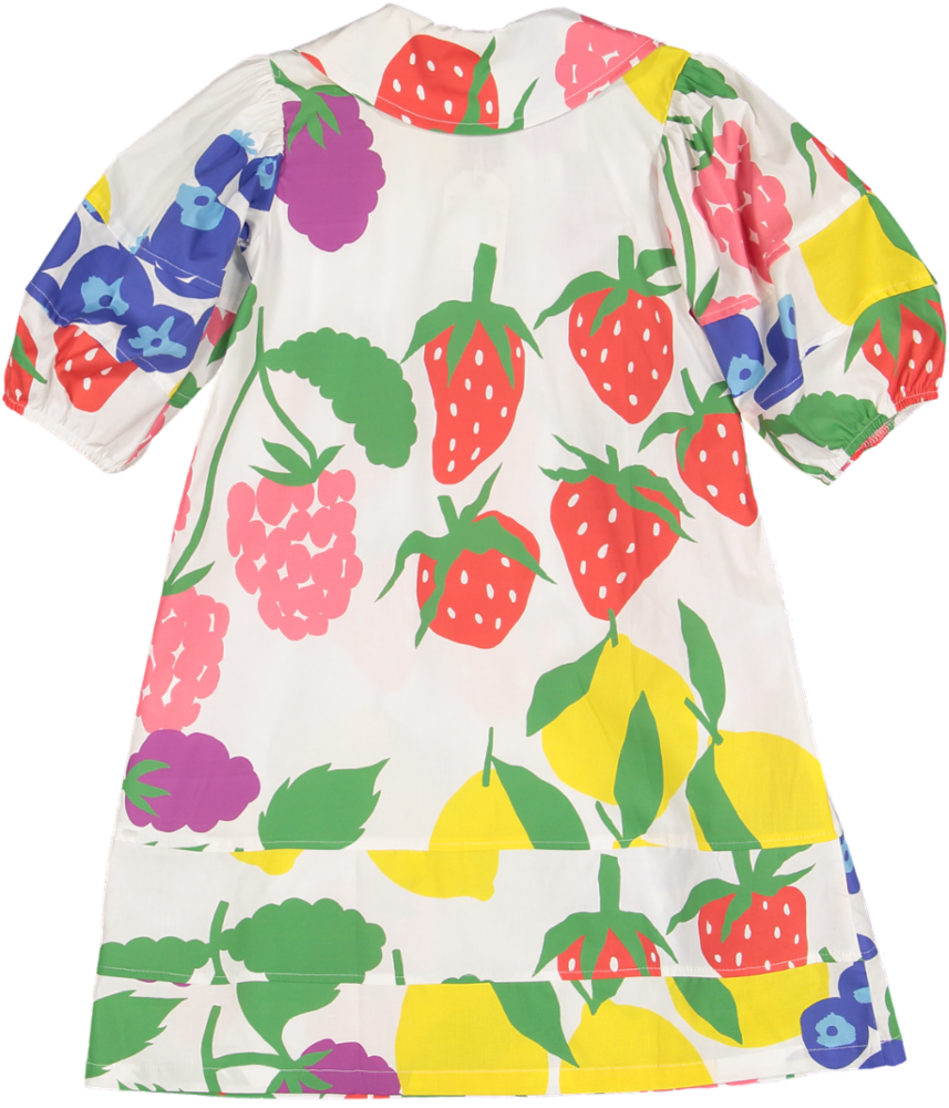 DR24 COTTON PUFF SLEEVE DRESS - MAXI TUTTI FRUITY