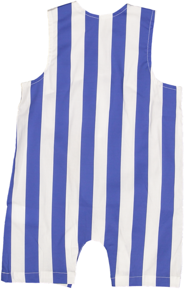 RP00-91 BABY SHORT ROMPER - BLUE STRIPE