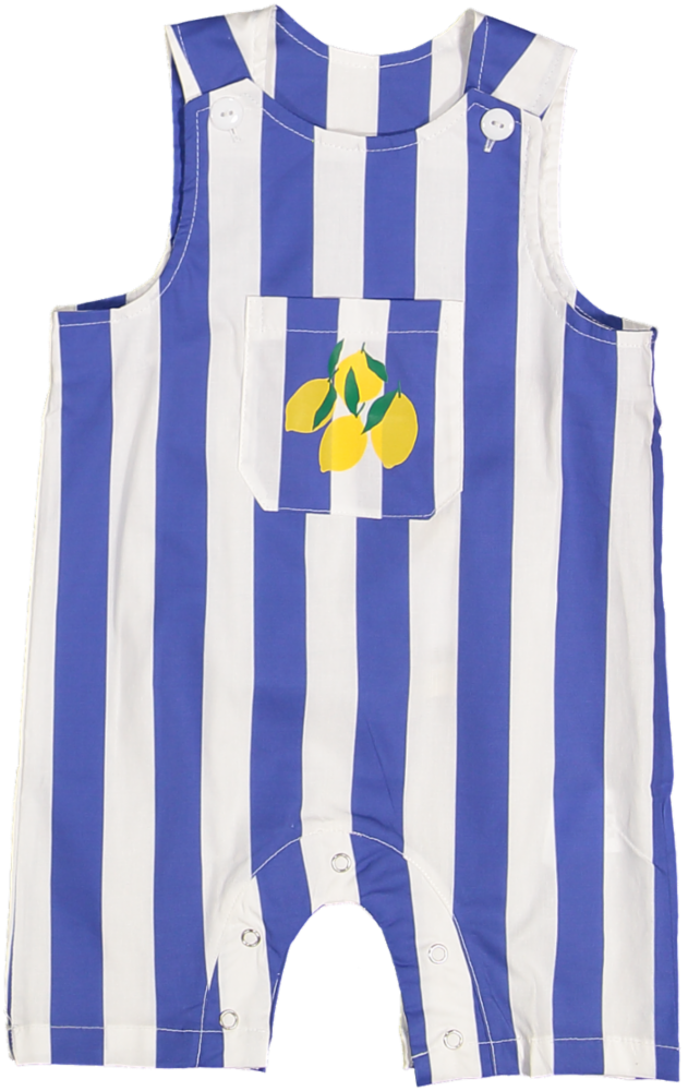 RP00-91 BABY SHORT ROMPER - BLUE STRIPE