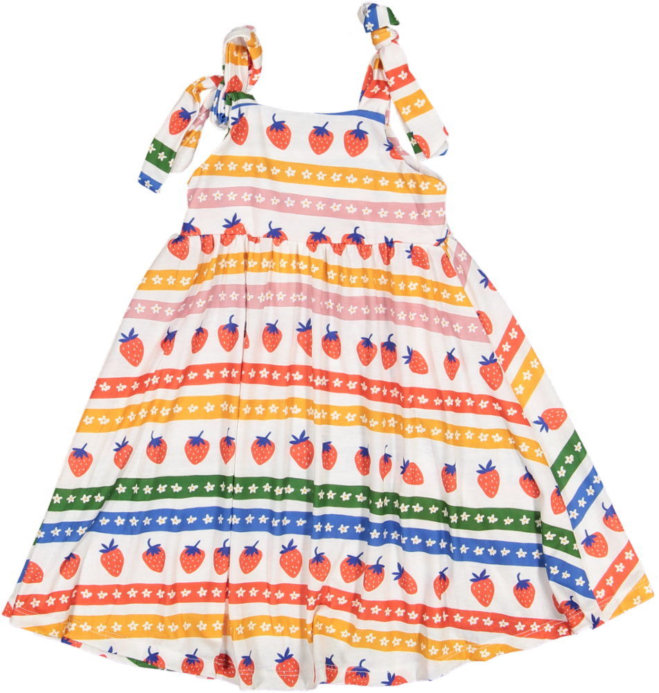 DR09-SUMMER DRESS-Strawberry Rainbow