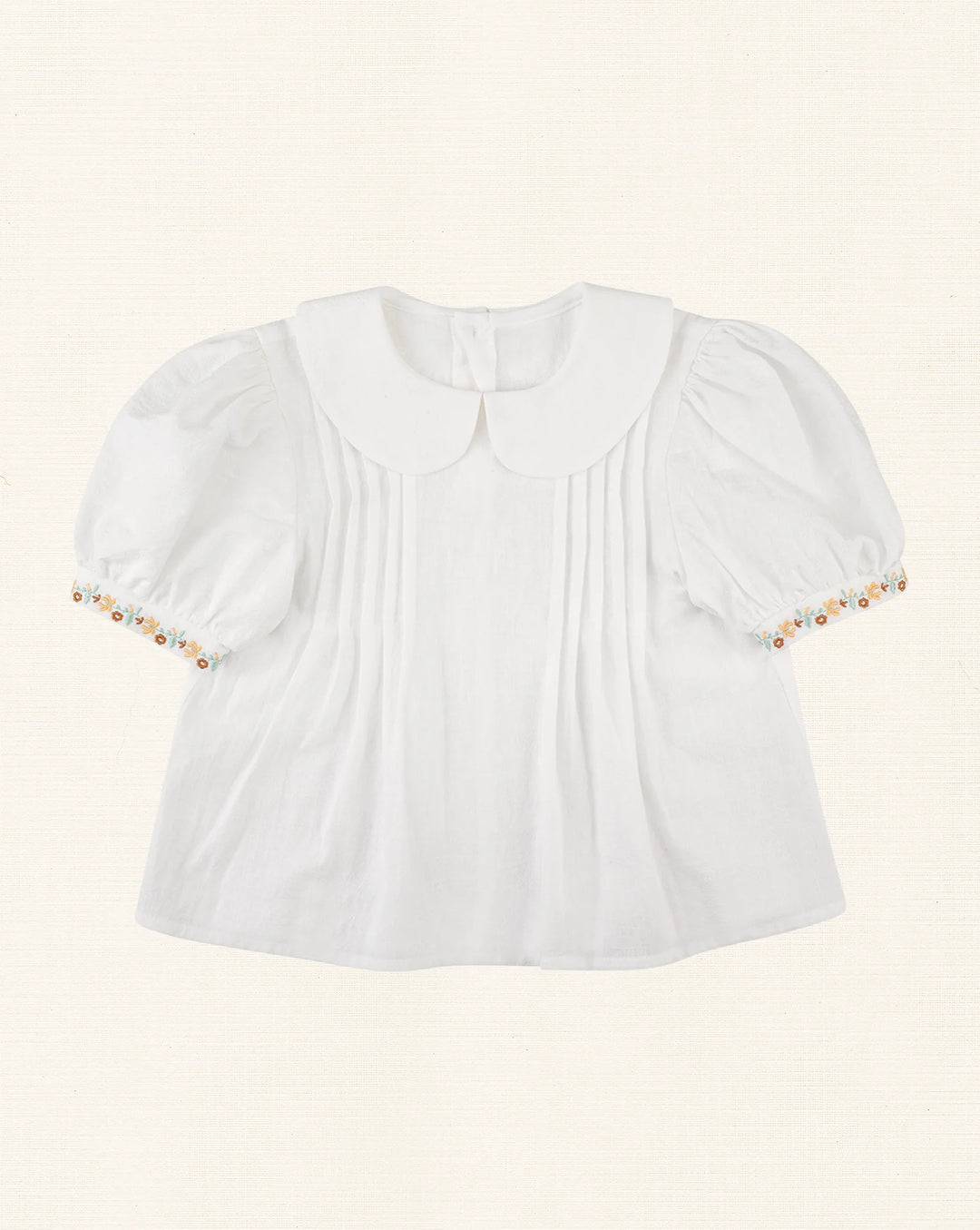 LPSS26021 AURELIA SHIRT WITH 3/4 BALLON SLEEVES AND EMBROIDERED - ECRU