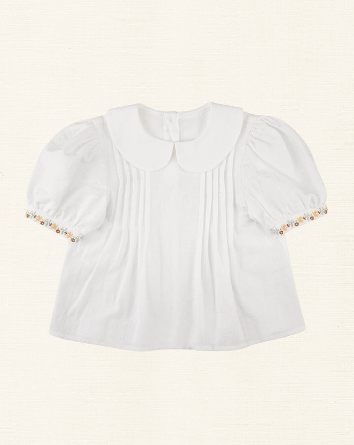 LPSS26021 AURELIA SHIRT WITH BALLO SLEEVES AND EMBROIDERED - ECRU