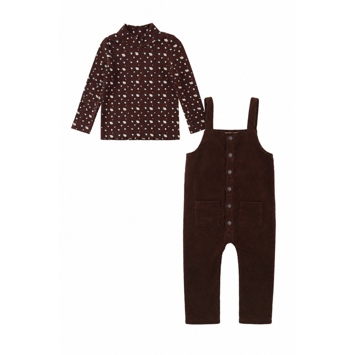 LN008/LN006-2 BROWN HERITAGE BROWN ROMPER AND MOCK NECK
