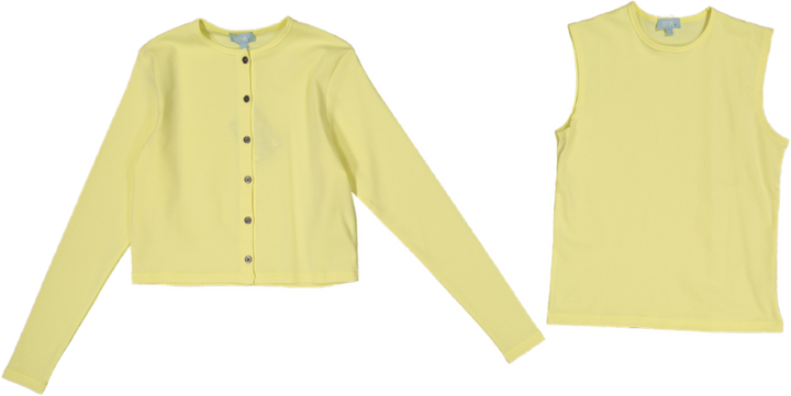 B6S602T-B-Flat Twin Set- Lemon