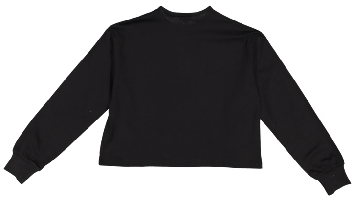 TYS607T-C-Basic Placket Dolman - Black