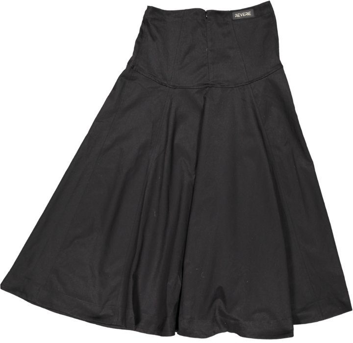 RVS672S-D-Aline Circle Skirt - Black