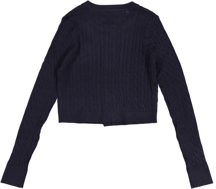 B6W5129T-C-Cable Knit Cardigan-NAVY