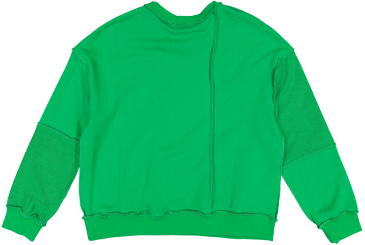 B6W5828T-C-raw edged sweater-KELLY GREEN