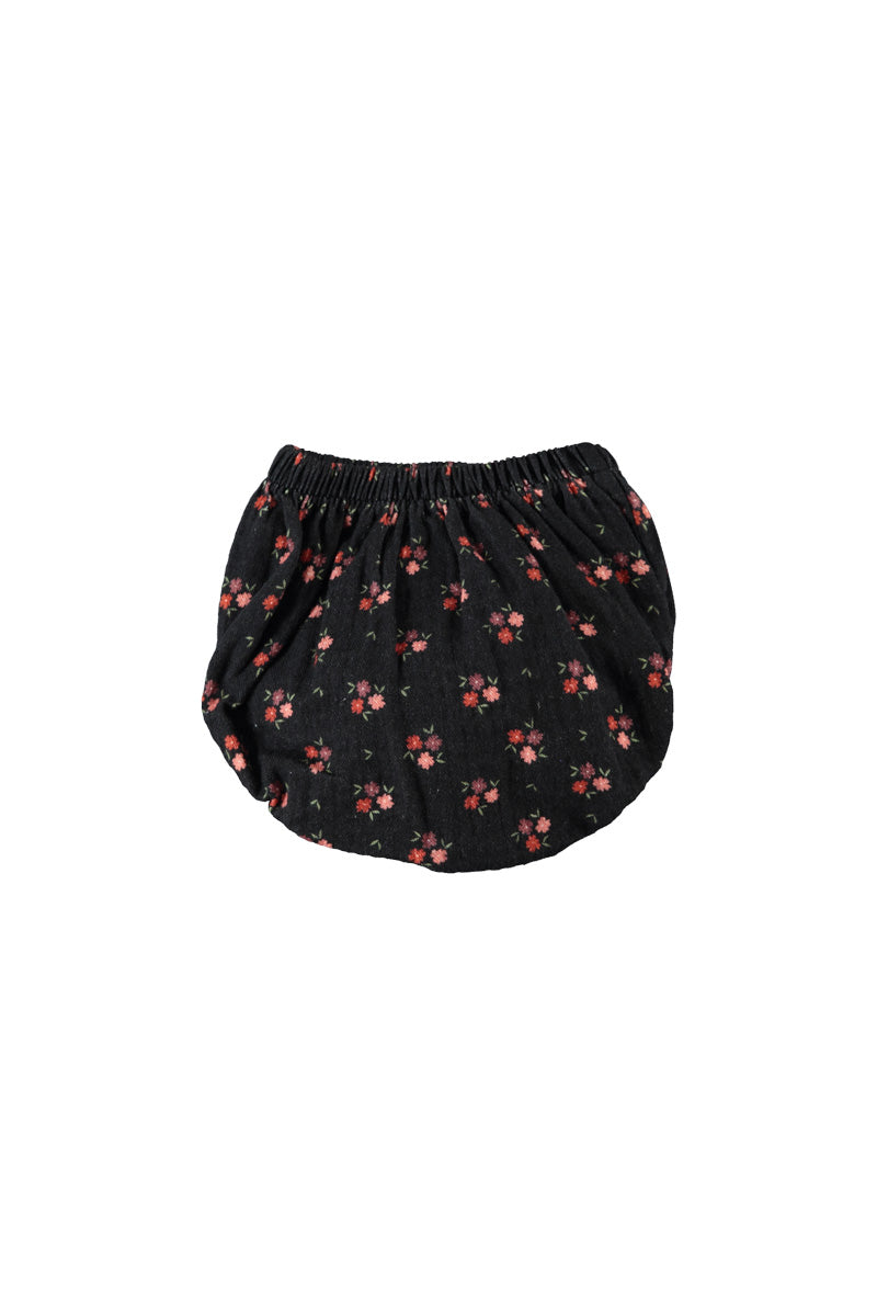 BB2602 BABY SHORTIES - BLACK W/ FLOWERS