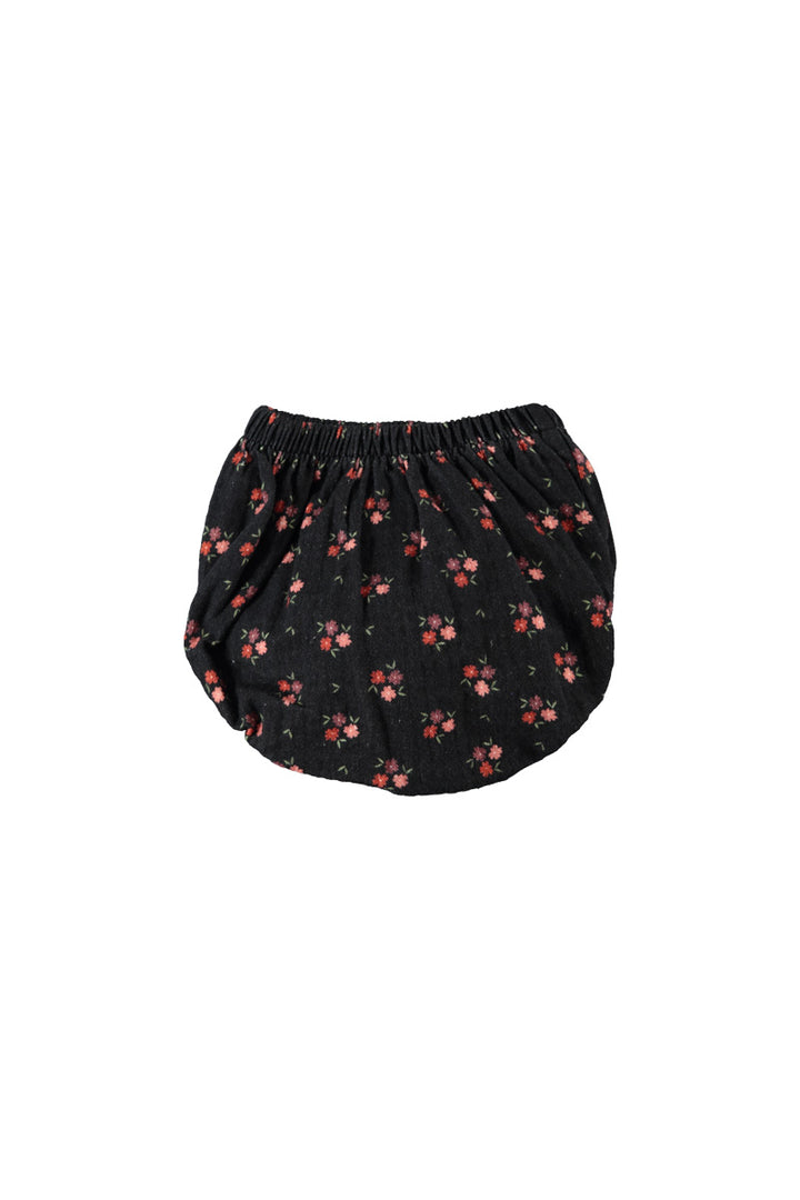 BB2602 BABY SHORTIES - BLACK W/ FLOWERS