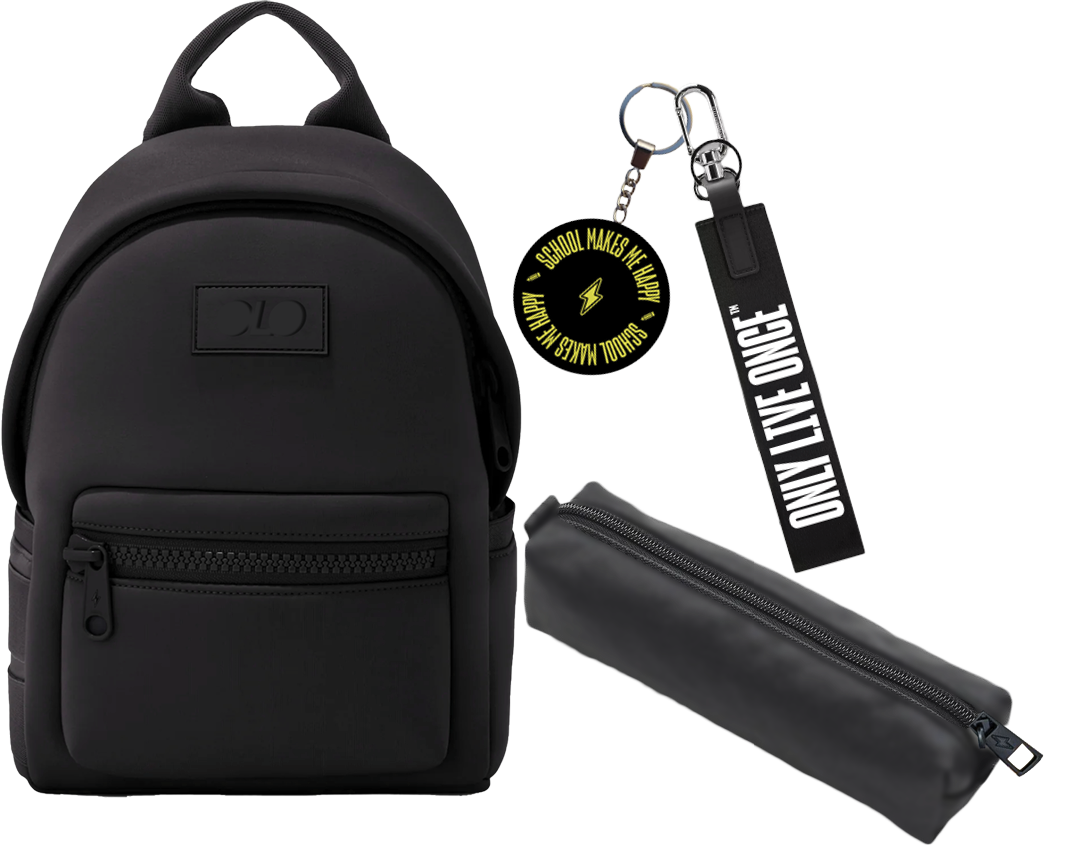 MYLIE BACKPACK BLACK (includes pencil pouch and hang tag)