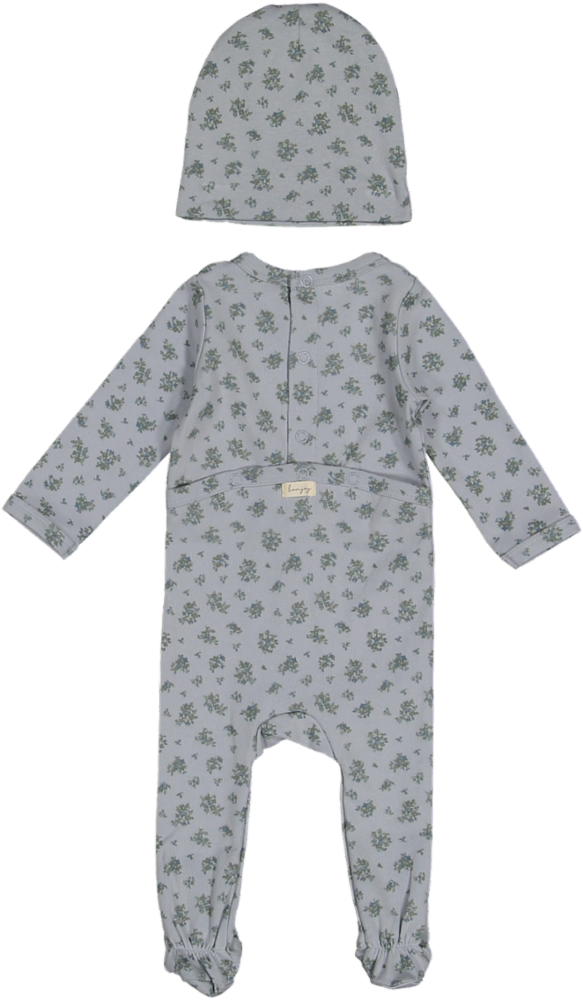 BPSS260063FS-Footie/Hat Set -Cluster Blue