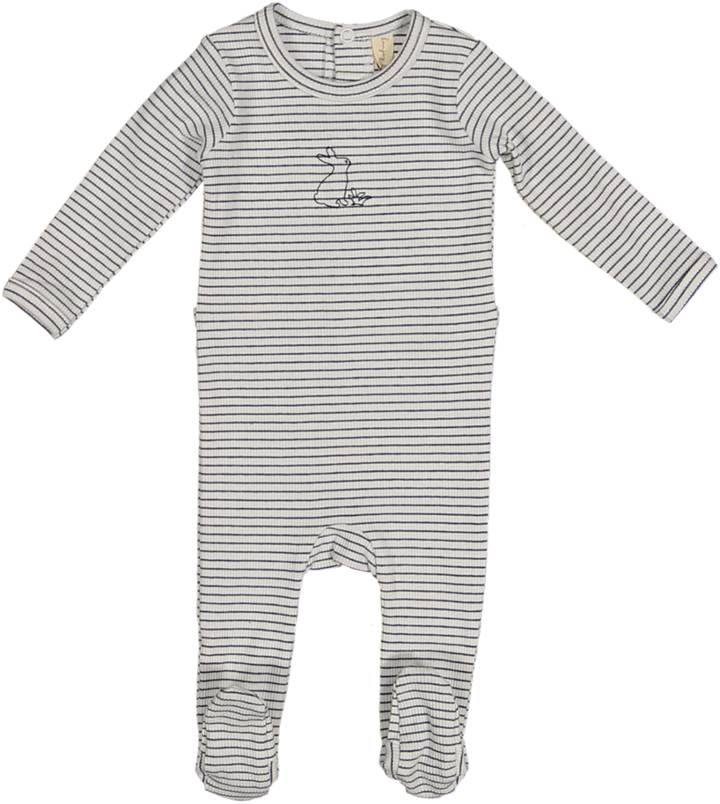 BLSS26077F-Bunny Footie-Navy/White