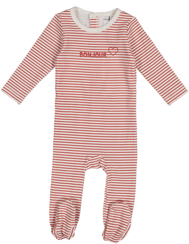 SP2503F-Bonjour Footie-Red Stripe