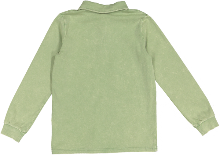 BTSS26017LP-Embossed Volleyball Long Sleeve Polo-Green