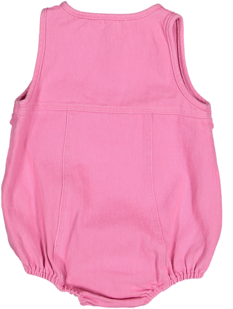 BTSS26022R-Colored Jean Romper-Pink