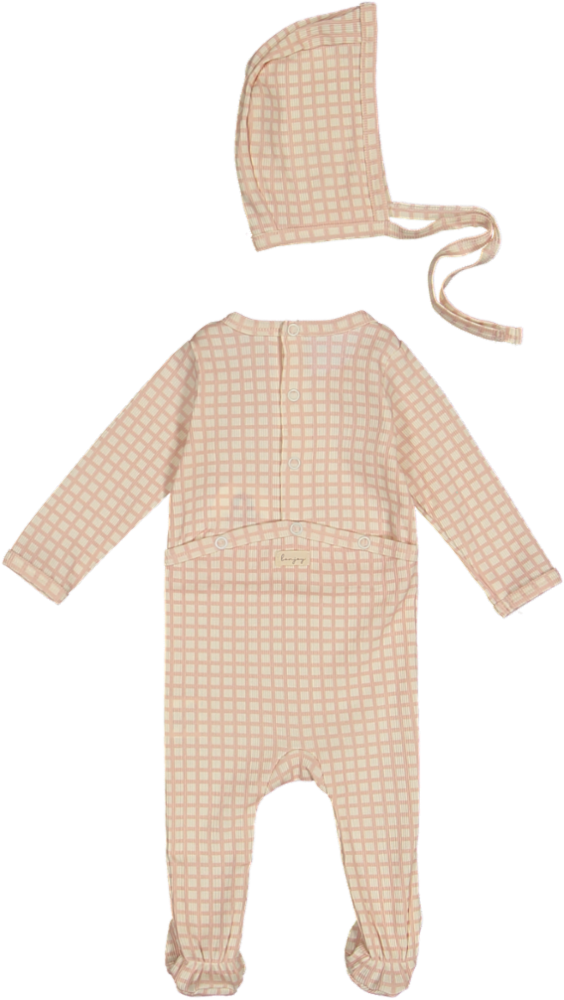 BLSS26034FS-Checkered Dreams Footie Set-Pink Heart
