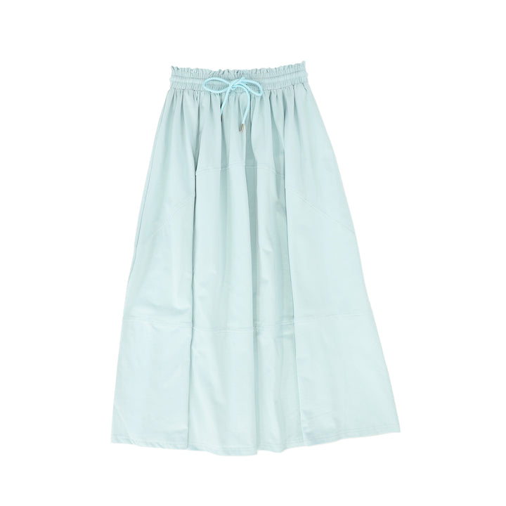 C-18647-Seam Detail Maxi Skirt -Light Blue