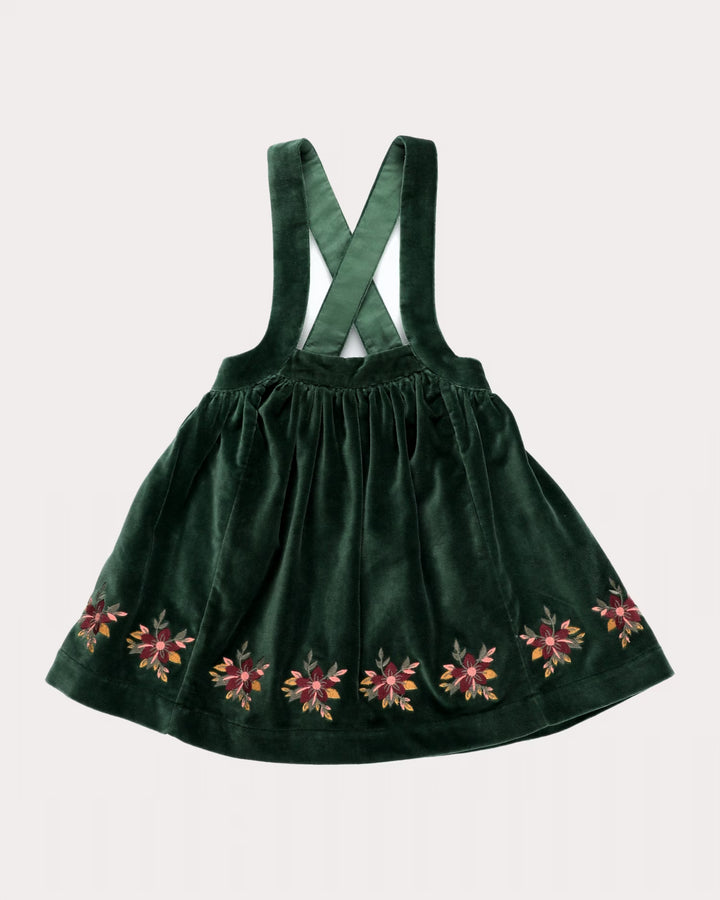 FB-FW26-00006 BELLE DRESS SHORT - VELVET FOREST GREEN
