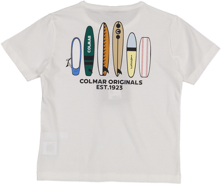 3573-SHORT SLEEVE T-SHIRT WITH PRINT ON CHEST-White