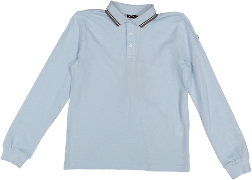 3592N POLO WITH THREE-COLORED LINES ON NECK AND STRIPES ON ARMHOLES - ANGELIC BLUE