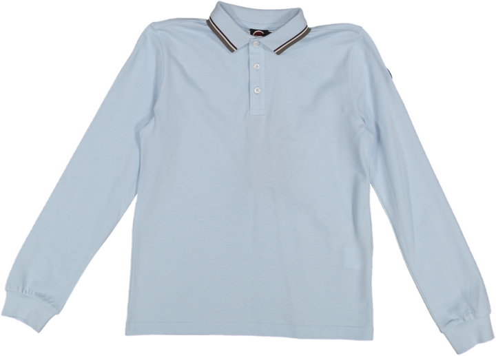 3592N POLO WITH THREE-COLORED LINES ON NECK AND STRIPES ON ARMHOLES - ANGELIC BLUE